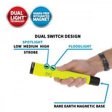 Load image into Gallery viewer, Intrinsically Safe Dual-Light Flashlight w/Magnet - Rechargeable - Green -
UL913 / ATEX
